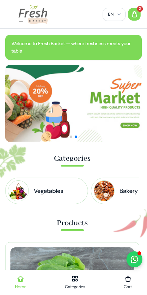 Grocery theme preview