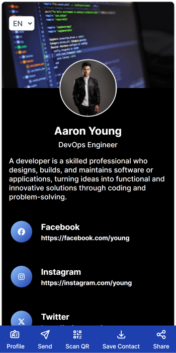 Modern Blue Dark theme preview