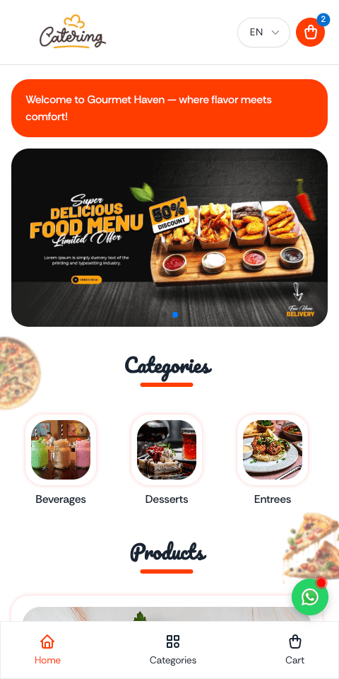 Restaurant theme preview